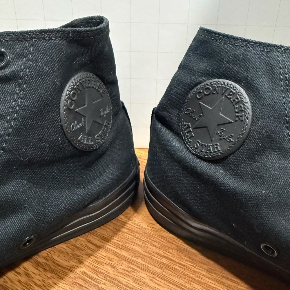 Converse Men's Size 8 Black Canvas High Top Chuck Taylor All Star sneakers, - Picture 5 of 7